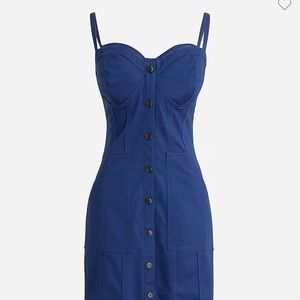 J. Crew Button-down sweetheart dress in stretch twill